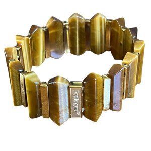 Rustic Cuff Tiger Eye Brown Bracelet